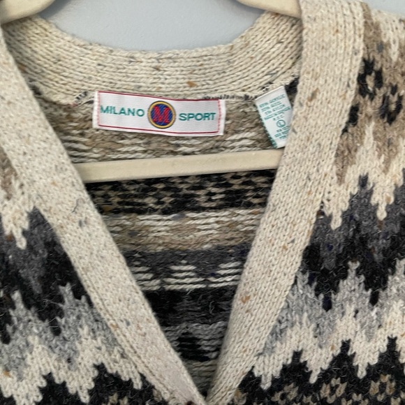 Milano sport vintage knit sweater vest L - Picture 2 of 5